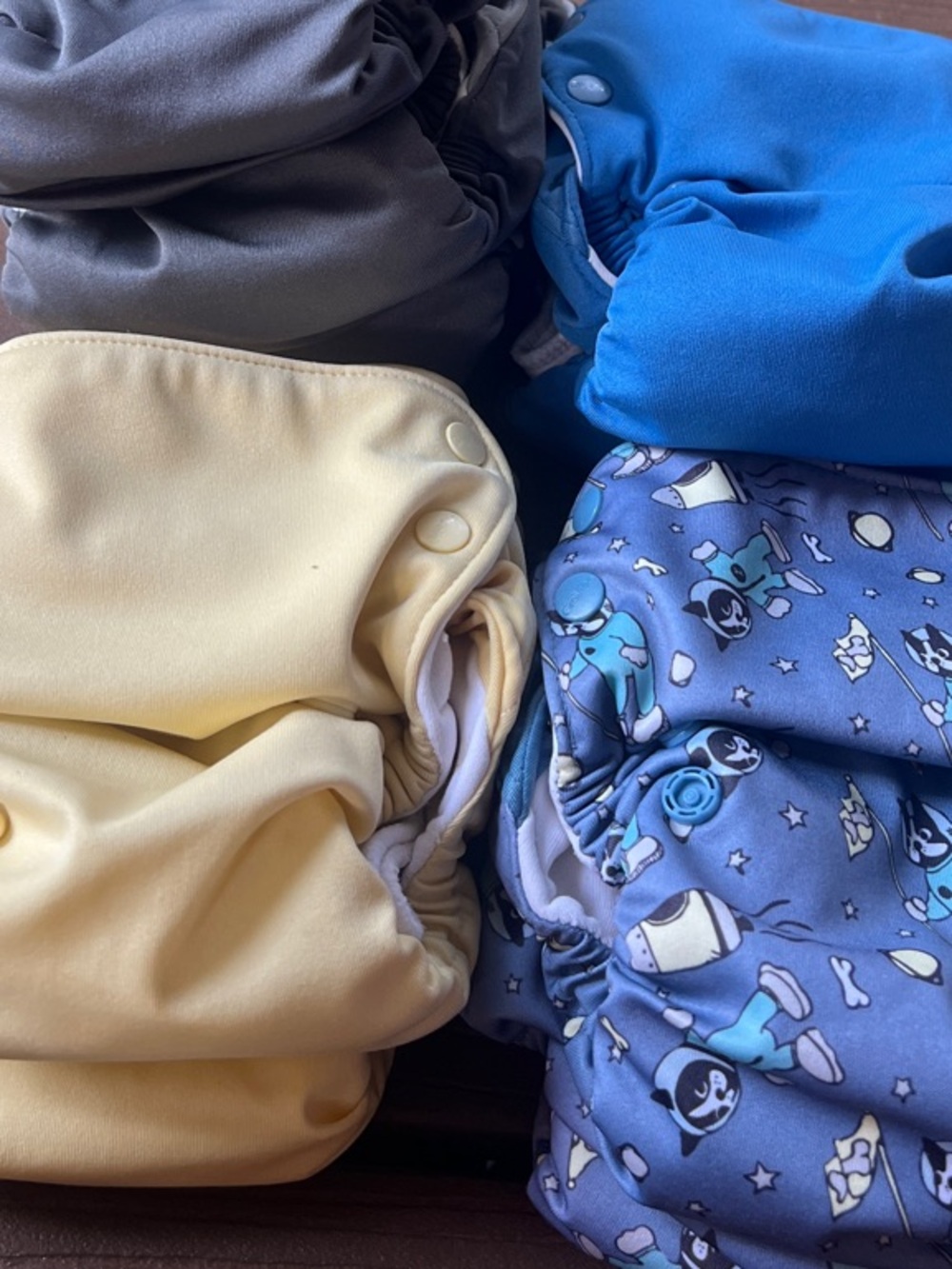 Kids Reusable Cloth Diaper Covers - Gray, Blue, Cream, Space Print